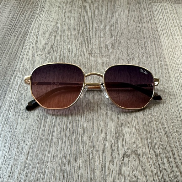 quay australia big time gold & purple round geometric sunglasses eyewear NEW - Picture 1 of 5